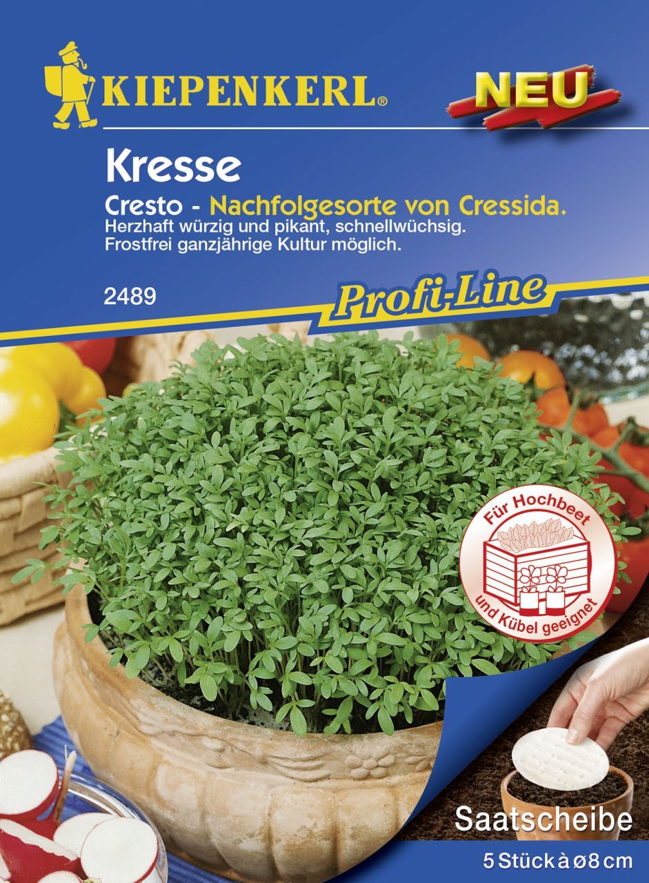 Kiepenkerl Kresse Cresto Lepidium sativum, Inhalt: 5 Saatscheiben