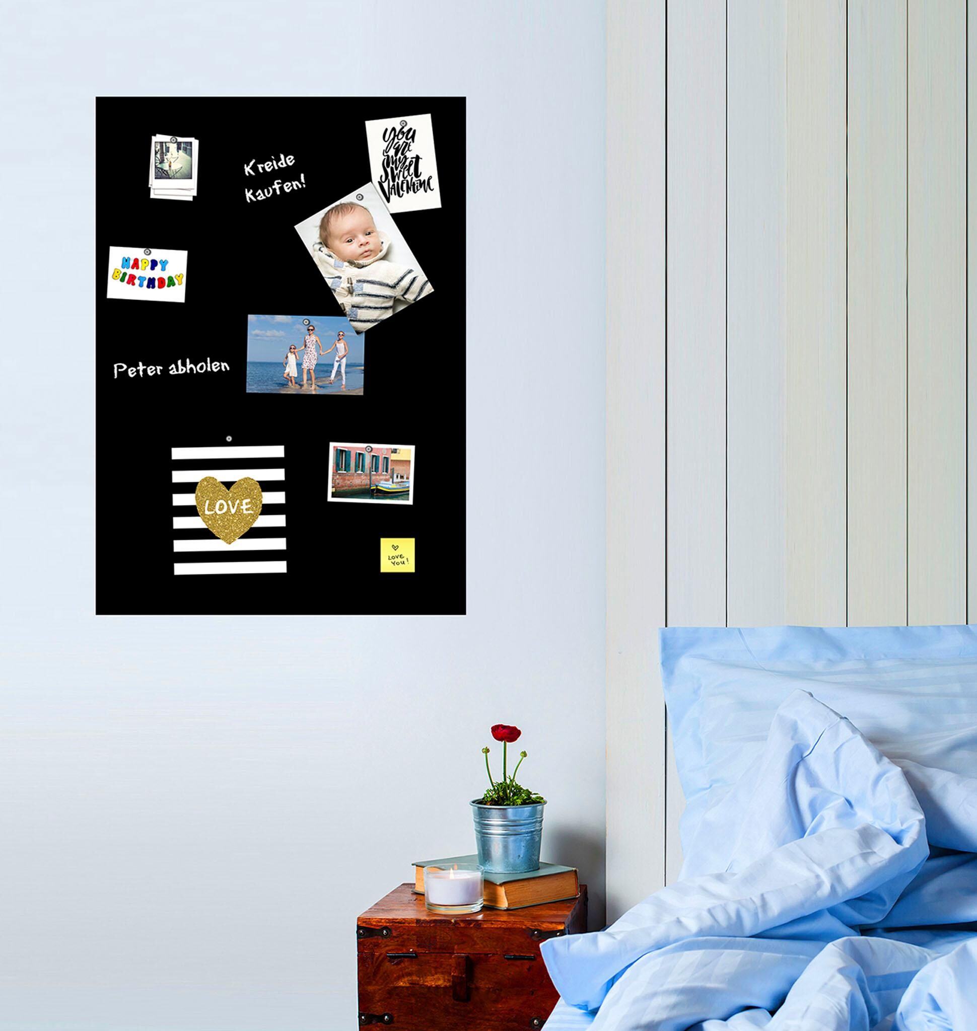 Tafelfolie QUEENCE "Magnetisches Memo-Board", schwarz (farbe bild(er): schwarz), B:50cm H:70cm, Bilder, Tafelfolie, magnetische Tafelfolie, Tafel, selbstklebend farbe bild(er): schwarz B/H/T: 50cm x 70cm