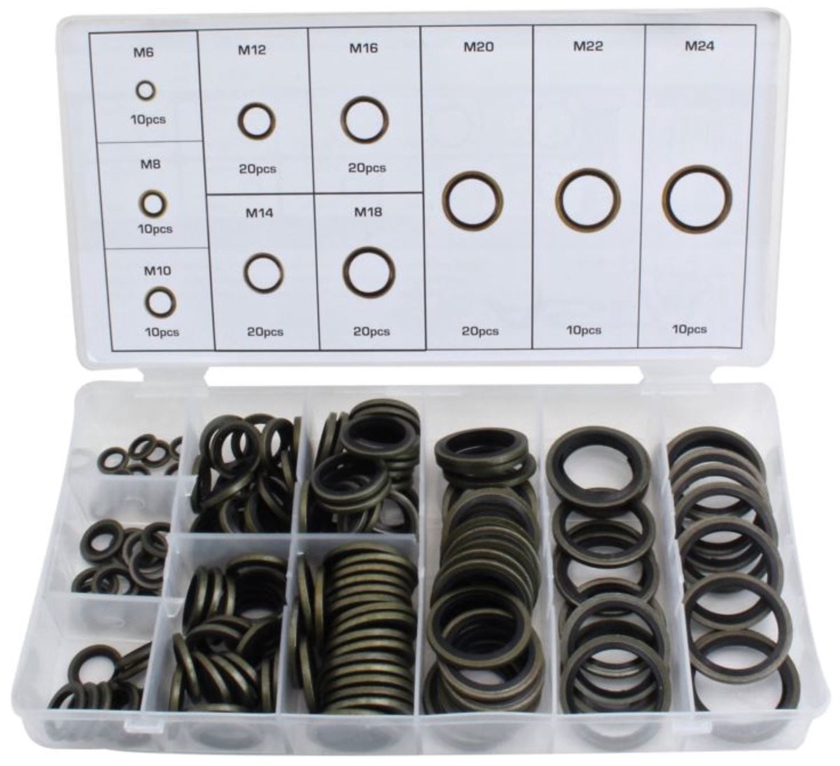 150 stuks metalen en rubberen afsluitringen - Bonded Seals