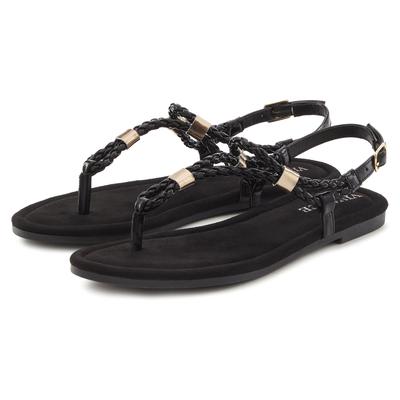 Sandale VIVANCE "Sommerschuh", Damen, Gr. 41, schwarz, Obermaterial: 100% Lederimitat. Decksohle: 100% Textilmaterial. Futter: 100% Lederimitat. Laufsohle: 100% Synthetik, unifarben, Basic, Schuhe Sandale, Zehentrenner, Sommerschuh, Sandalette mit...