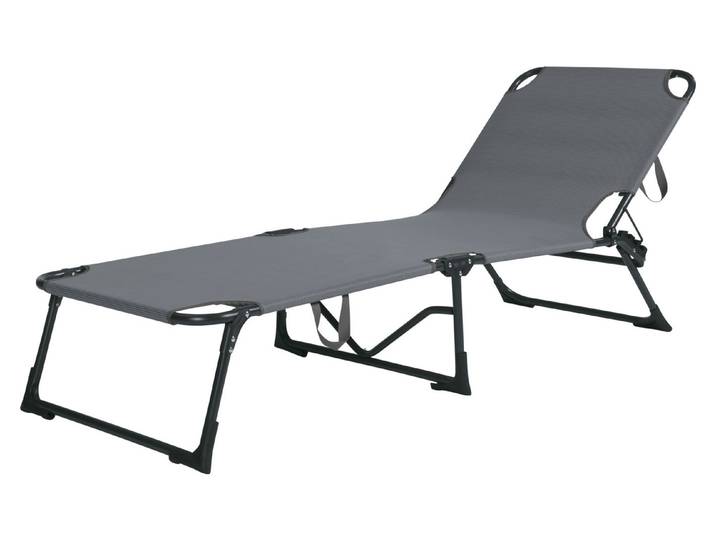 Home and More Campingliege Lyon Dunkelgrau 191 × 58 × 27 cm