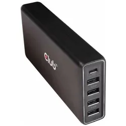 Club 3D CAC-1903 (87 W, 5 Ports), USB Ladegerät, Schwarz