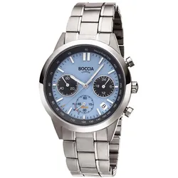 Boccia 3737-01 Herren-Solaruhr Chronograph Titan Hellblau