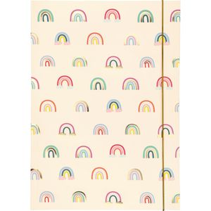 Folia Zeichenmappe Hotfoil Rainbows, A3, Karton, 3 Einschlagklappen, Gummizug