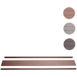 Abschluss-Set für WPC-Sichtschutz Sarthe, Abschlussprofil Windschutz, Alu-Pfosten ~ 180cm, braun