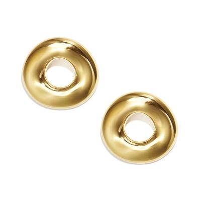 Paar Ohrstecker ADELIA´S "Ohrringe Ohrstecker in Donut-Form aus Edelstahl", Damen, Gr. Damen, Edelstahl, gold (goldfarben), Ohrringe, Modisch durch die plastische Donut-Form.