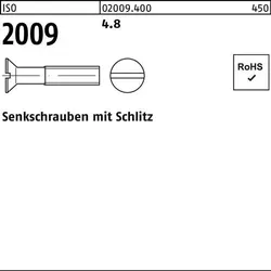 Senkschraube ISO 2009 Schlitz M2,5x 8 4.8 2000 Stück