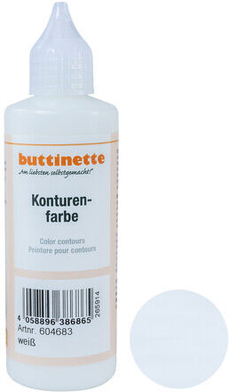 buttinette Konturenfarbe, weiß, 80 ml