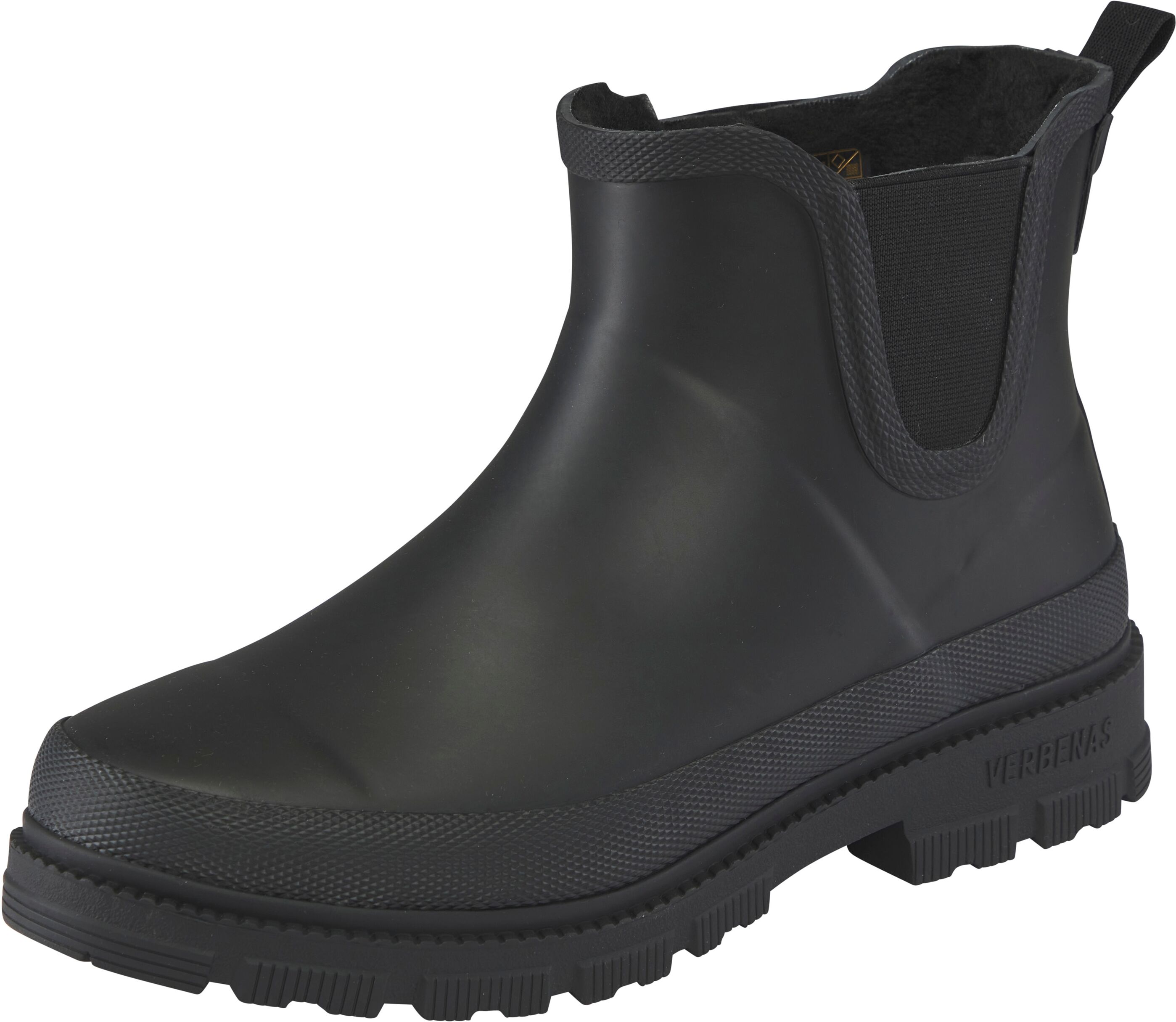 Gummistiefelette VERBENAS "LUKA FUR SMOOTH", Herren, Gr. 46, Warmfutter, schwarz, Naturkautschuk, unifarben, Schuhe Gummistiefelette, Regenstiefel, Rainboots mit Warmfutter
