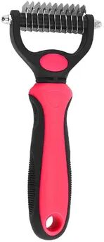 Fusion Finds Self Cleaning Pet Brush For Dogs & Cats Gentle Grooming & Easy Hair Removal Comb red S
