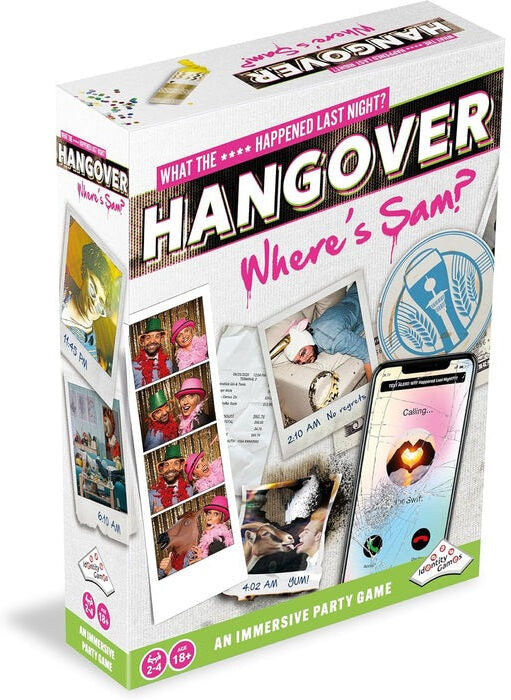 TOMY Hangover Cooperative Mystery Board Game for Adults, Ages 18+, Comedic Co-Operative Mystery Board Game with Mini-Games, Adult Game Night