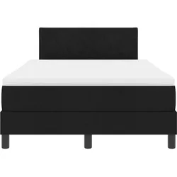 vidaXL Boxspringbett mit Kopfteil Schwarz 120 x 190 cm Stoff