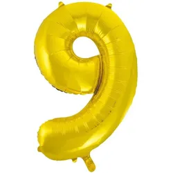 Folienballon Zahl 9 gold