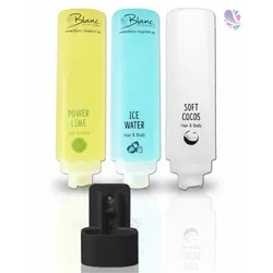 Dusch- und Haarshampoo STARTER- Kit 3x425ml verschied. Düfte mit schwarzer Wandhalterung HOTELSERIE