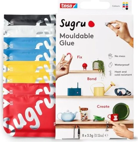 tesa Tesa Sugru Allzweckkleber 8Stk rot/blau/gelb/schwarz/weiss