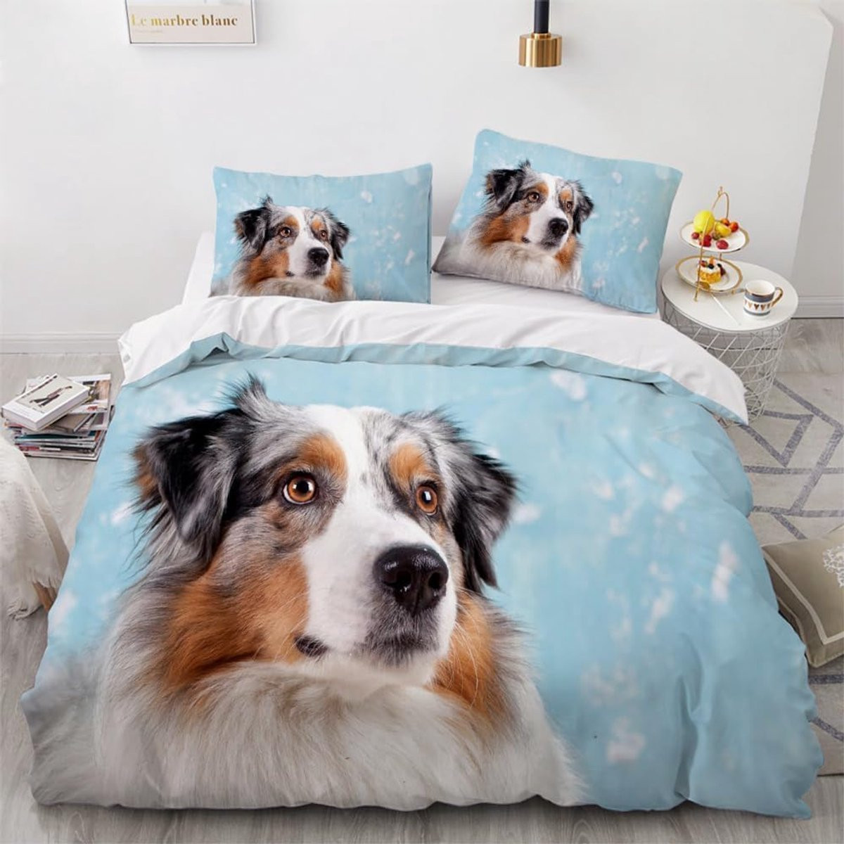 Dekbedovertrek Set met Kussenslopen Border Collie - Zachte Microvezel - 200x200 cm
