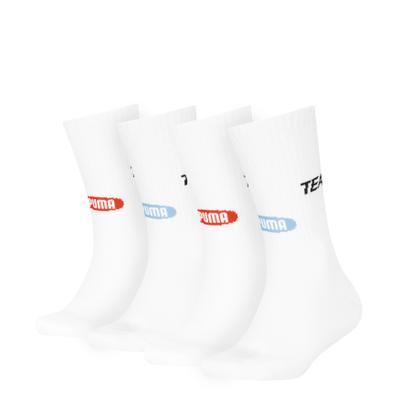 Socken PUMA, Mädchen, Gr. 35-38, weiß (weiß, blau, rot), Obermaterial: 62% Baumwolle, 23% Polyester, 12% Polyamid, 3% Elasthan, Socken Socken