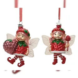 Christmas Decorations 1 Christbaumschmuck Glas 11,5cm Weihnachtsfee Figur sortiert Weihnachtsbaum Anhänger Christbaumanhänger Weihnachtsbaumschmuck Weihnachtsdeko Rot