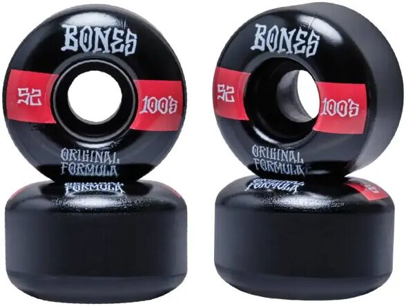 Skateboard Rollen Bones 100's V4 Wide 4 Stk. (52mm - Rot/Schwarz)