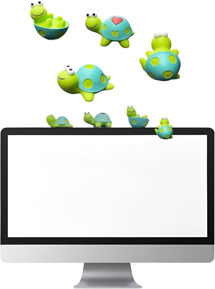 Set van 4 schattige schildpadden mini figuren voor decoratie en kantooraccessoires