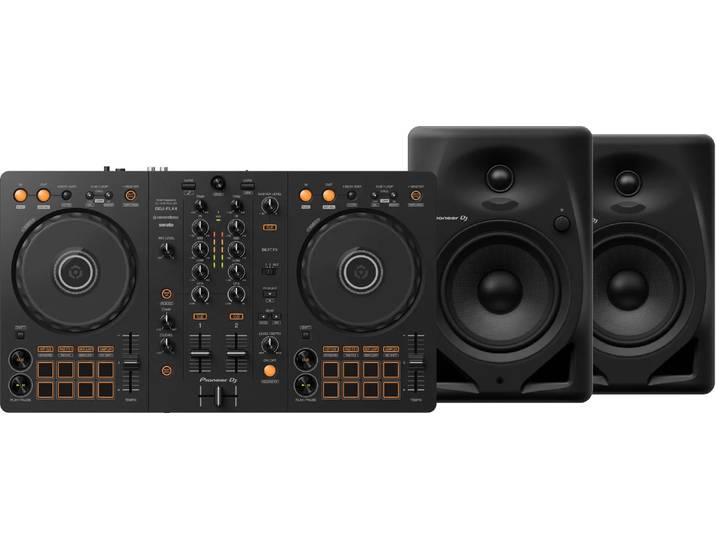 Pioneer DJ DDJ-FLX4 + Pioneer DJ DM-50D Zwart