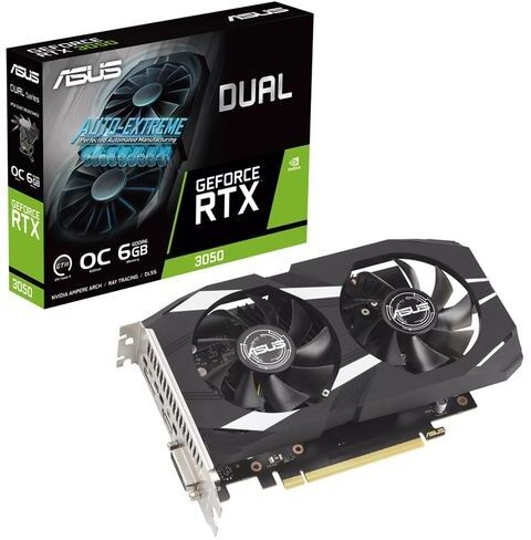 Asus Dual GeForce RTX 3050 OC Edition 6 GB GDDR6 Graphics Card - DUAL-RTX3050-O6G