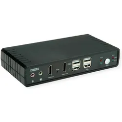 Roline Kvm Switch Dual Head 1u-2pcs, KVM Switch, Schwarz