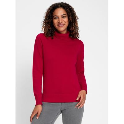 Rollkragenpullover CASUAL LOOKS "Pullover", Damen, Gr. 38, rot, 100% Baumwolle, Pullover Rollkragenpullover