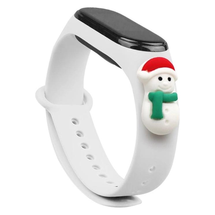 Hurtel Strap Xmas Wristband für Xiaomi Mi Band 4 / Mi Band 3 Christmas Silicone Strap Armband White (Snowma (Kunststoff, Silikon) (1404978613)