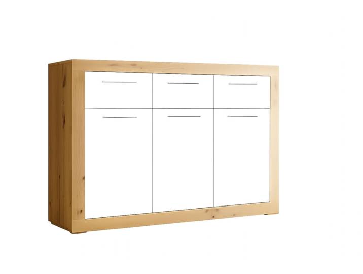 Kommode Baccio 117,9 x 34 x 91,5 cm lackiert/foliert Artisan-Eiche-Dekor Weiß/Grau