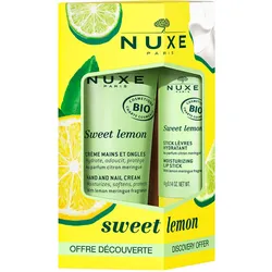 NUXE Sweet Lemon Pflege-Duo für Hände und Lippen (Handcreme 30ml + Lippenpflege 4g)