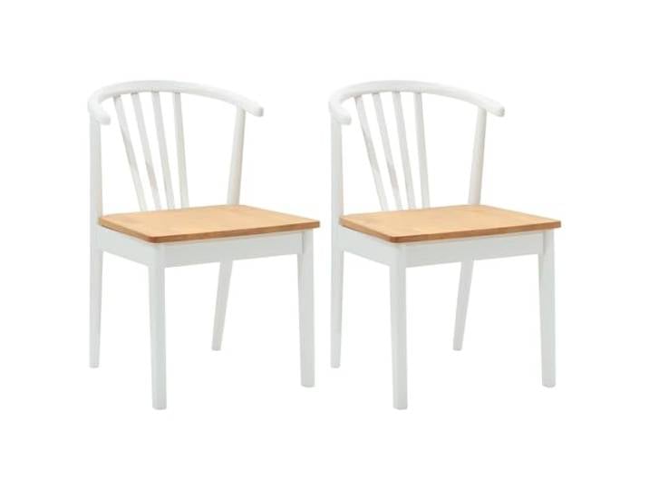 LMTYOENFG Esszimmerstuhl 2er Set Weiß Natur aus Massivholz Kautschukbaum Stabile Holzsessel mit bequemen Polstern für Essbereich, Küche und Wohnzimmer, belastbar bis 160 kg, pflegeleicht.