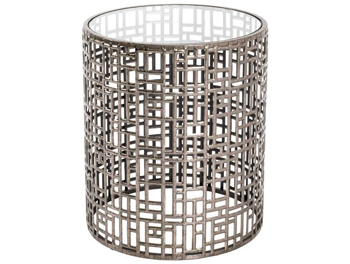 Beistelltisch Enz, Bronze, Metall, Glas, Vintage, rund, rund, 38x45x38 cm, Wohnzimmer, Wohnzimmertische, Beistelltische, Beistelltische Metall