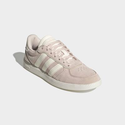 Sneaker ADIDAS SPORTSWEAR "BREAKNET SLEEK", Damen, Gr. 40, wonder quartz, sanftes weiß, wonder quartz, Leder, Synthetik, Schuhe Sneaker, inspiriert vom Design des adidas handball spezial