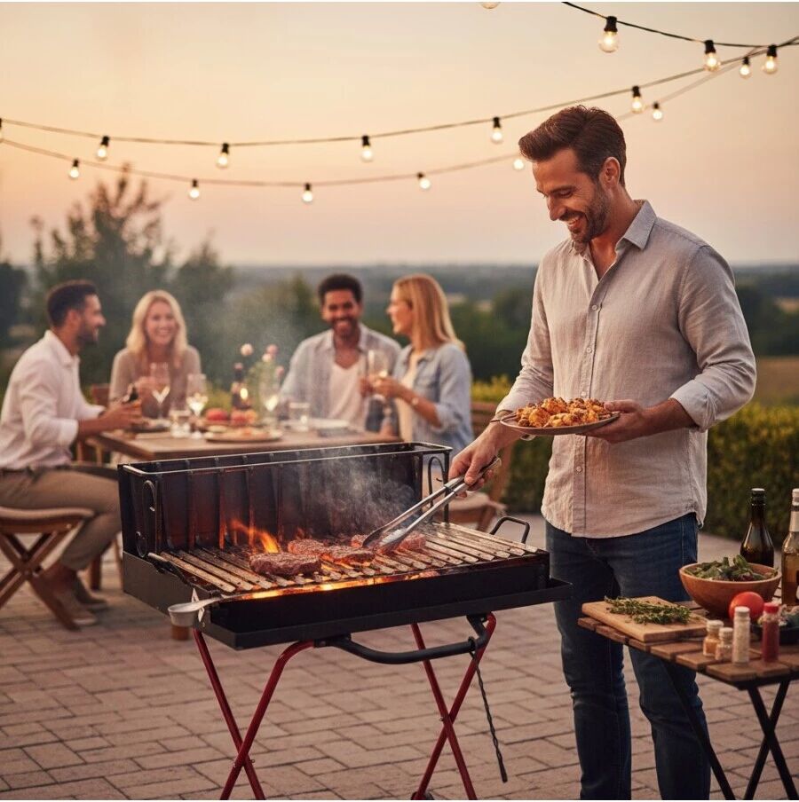 Arnold BARBECUE A LEGNA 50CM CON GRIGLIA IN ACCIAIO