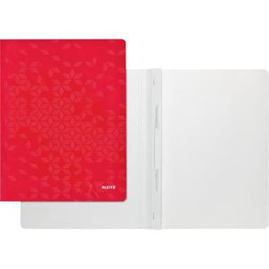 Leitz Schnellhefter 3001-00-26 WOW, A4, rot, PP-laminierter Karton, 10 Stück