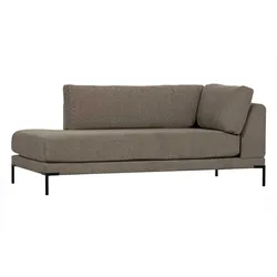 Modulsofa Couple Lounge, Melange-Stoff in Taupe, modernes Design, linkes Element, weich gepolstert