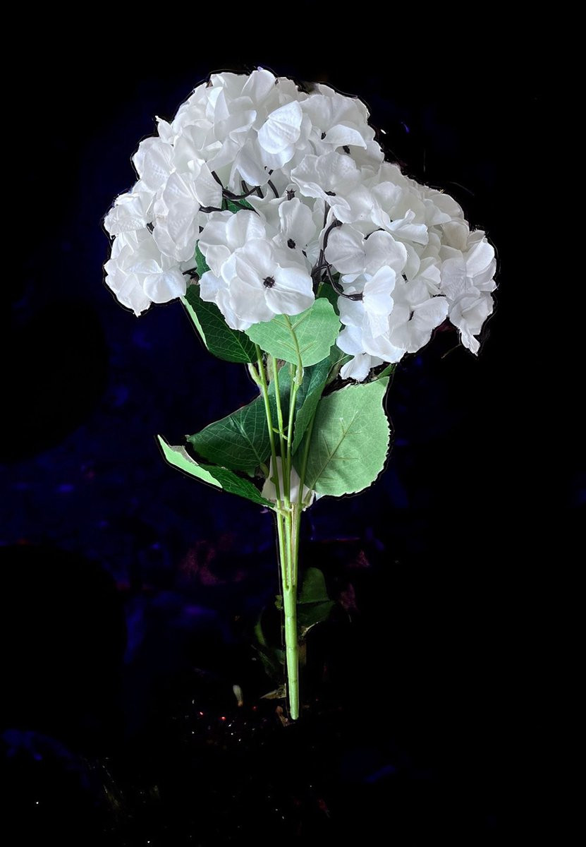 Witte kunstbloem hortensia, 48 cm