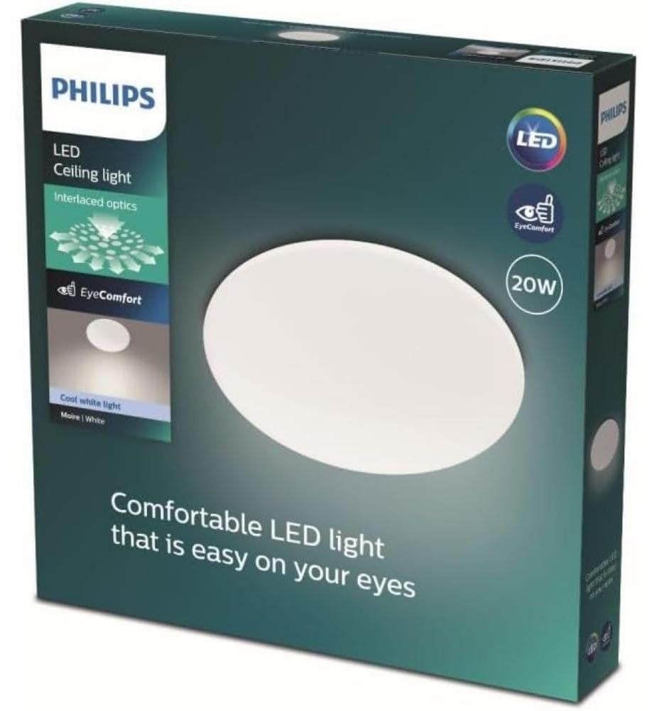 Philips Functionele Plafondlamp Moire, LED, 20W, 2300 lm, Wit