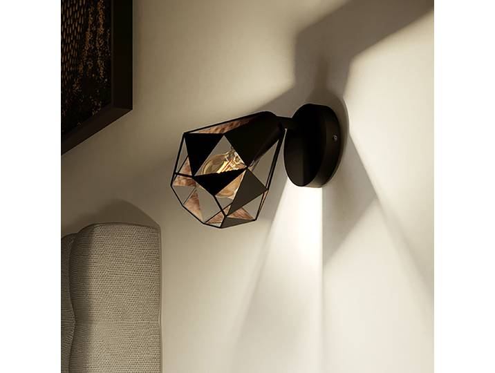 home24 Wandlamp 16 x 16 x 16cm Braun gelakt staal E27