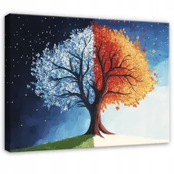 LEINWANDBILD Abstrakt Baum Bunt Modern 60x40