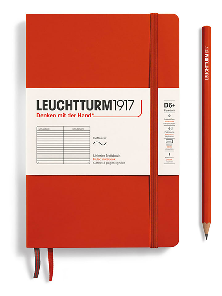LEUCHTTURM1917 Liniertres Notizbuch in Rot - B6+ - onesize