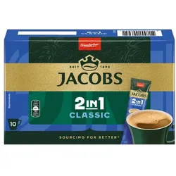 Jacobs 10er-Pack Instantkaffee »2in1 Classic« ungesüßt braun