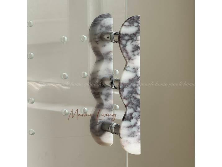 Poignée de porte en verre haut de gamme, poignée de salle de bain en marbre, design luxueux pour hôtel, café