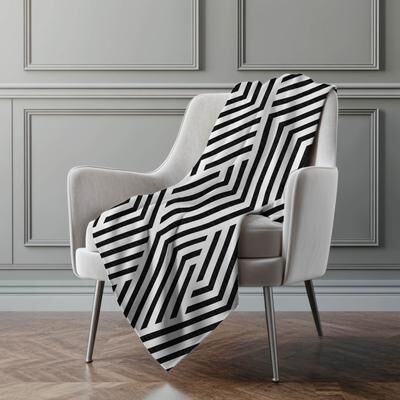 Addison Rugs Premium Machine Washable Contemporary Geo Sherpa Throw Blanket