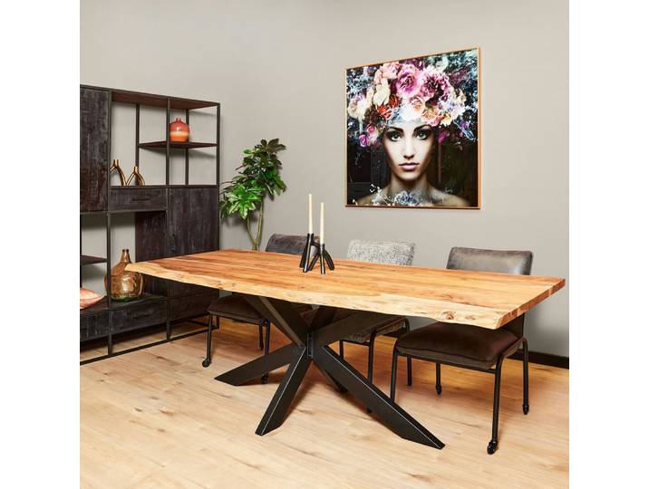 Table de repas 300 cm en acacia bords naturels