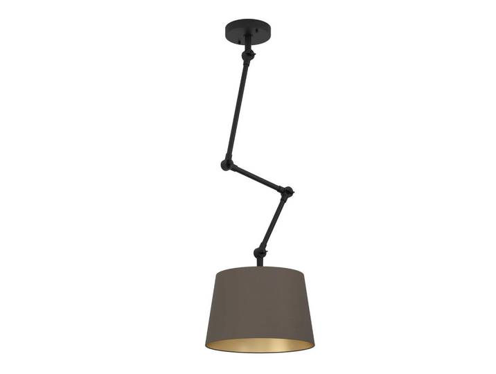 Hängeleuchte, Schwarz, Messingfarben, Cappuccino, Metall, 129 cm, Lampen & Leuchten, Innenbeleuchtung, Hängeleuchten, Pendelleuchten