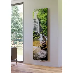 XIMAX Paneelheizkörper P1 Plan Print mit Mittenanschluss, 1800 x 595 mm, Motiv P28 Wasserfall 3, 1088 Watt - 1800x595x63 mm, 893 Watt - P28 (Wasserfall 3)
