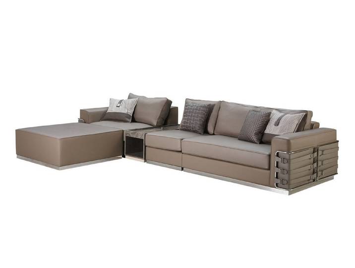 Xlmoebel Ecksofa Eckcouch aus Leder oder Stoff mit modernem Design und Komfort, Ecksofa, Hergestellt in Europa