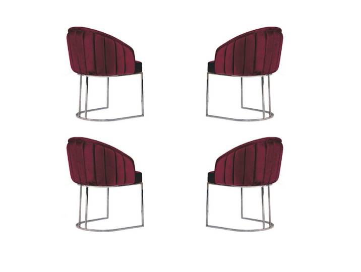 Xlmoebel Sitzgruppe Design Polsterstühle im Lounge-Stil mit hochwertiger Verarbeitung, (Stühle, 4-tlg., 4x Stühle 60 x 58 x 79 cm), Hergestellt in Europa
